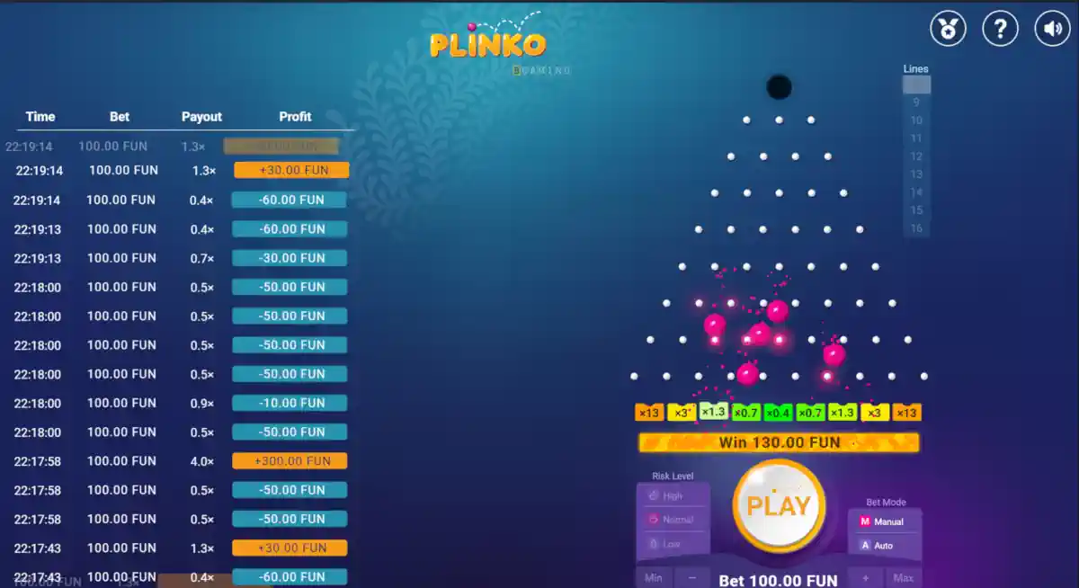 1Win Plinko